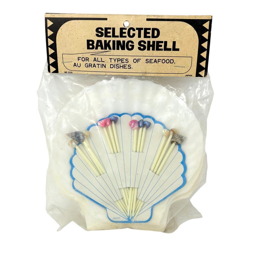 Nos Vintage Selected Baking Shells Japan Scallop Seafood Au Gratin Dishes Party